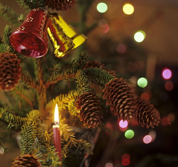 В 1960-е на новогоднюю елку не боялись прикреплять и зажигать свечи. - Sputnik Беларусь