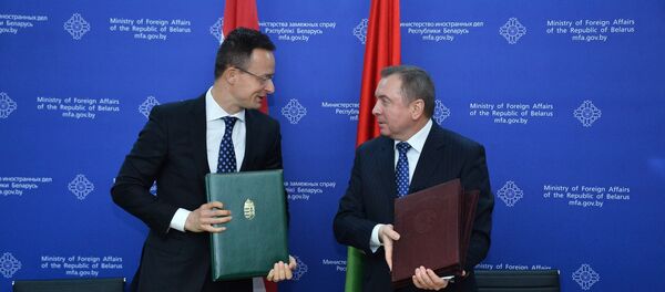 Министры иностранных дел Беларуси и Венгрии Владимир Макей и Петер Сийярто - Sputnik Беларусь