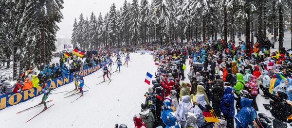 Женская эстафета на четвертом этапе КМ в Оберхофе (Германия) - Sputnik Беларусь