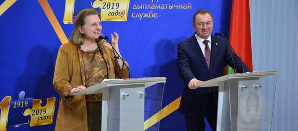 Министры иностранных дел Беларуси и Австрии Владимир Макей и Кэтрин Кнайсл - Sputnik Беларусь