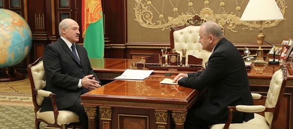 Встреча президента Беларуси Александра Лукашенко с председателем Правления Нацбанка Павлом Каллауром - Sputnik Беларусь