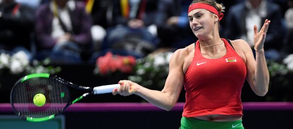 Белорусская теннисистка Арина Соболенка в матче Кубка Федерации Белорусская теннисистка Арина Соболенка в матче Кубка Федерации - Sputnik Беларусь