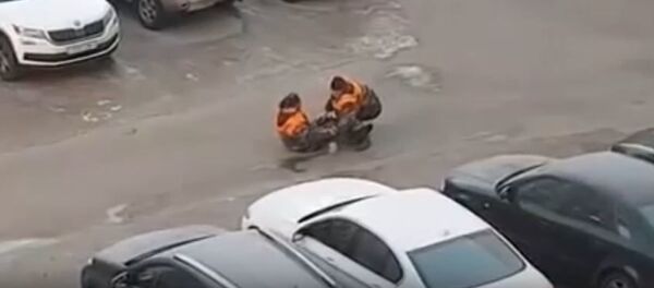 Работники ЖЭСа в Минске устроили дворовое кунг-фу - Sputnik Беларусь