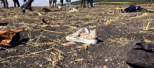 На месте крушения самолета Boeing 737 авиакомпании Ethiopian Airlines  - Sputnik Беларусь