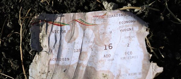 Билет на рейс, найденный на месте крушения самолета Ethiopian Airlines  - Sputnik Беларусь