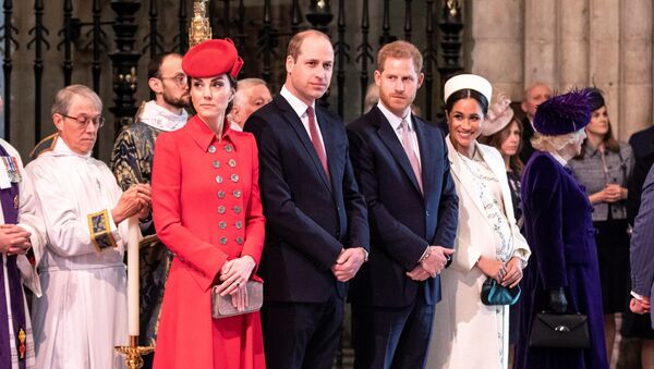 Принц Гарри и Меган, герцогиня Сассекская, вместе с Кейт, герцогиней Кембриджской и принцем Уильямом в Вестминстерском аббатстве - Sputnik Беларусь