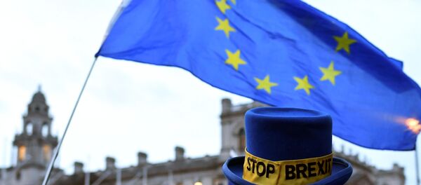 Противник Brexit с флагом Евросоюза в Лондоне - Sputnik Беларусь