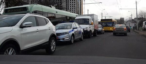 Пробка из-за аварии в Минске Пробка из-за аварии в Минске - Sputnik Беларусь