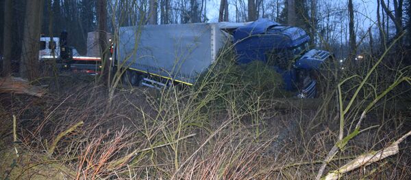 Белорусская фура вылетела в кювет в Германии - Sputnik Беларусь