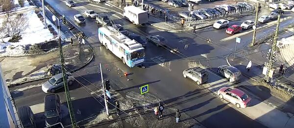 Мужчина украл в магазине корзинку с продуктами и попал под троллейбус - Sputnik Беларусь