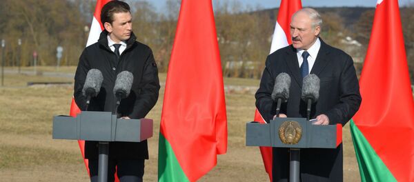 Президент Беларуси Александр Лукашенко и федеральный канцлер Австрии Себастьян Курц - Sputnik Беларусь