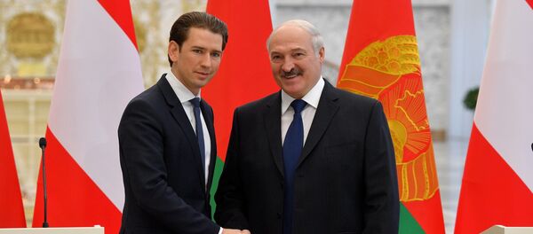 Президент Беларуси Александр Лукашенко на встрече с федеральным канцлером Австрийской Республики Себастьяном Курцем - Sputnik Беларусь