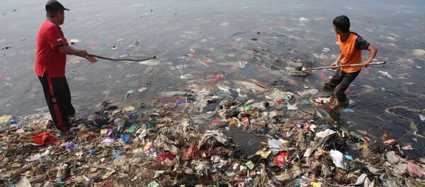 Пластиковый мусор у побережья Индонезии, архивное фото Пластиковый мусор у побережья Индонезии, архивное фото - Sputnik Беларусь