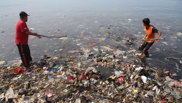 Пластиковый мусор у побережья Индонезии, архивное фото - Sputnik Беларусь