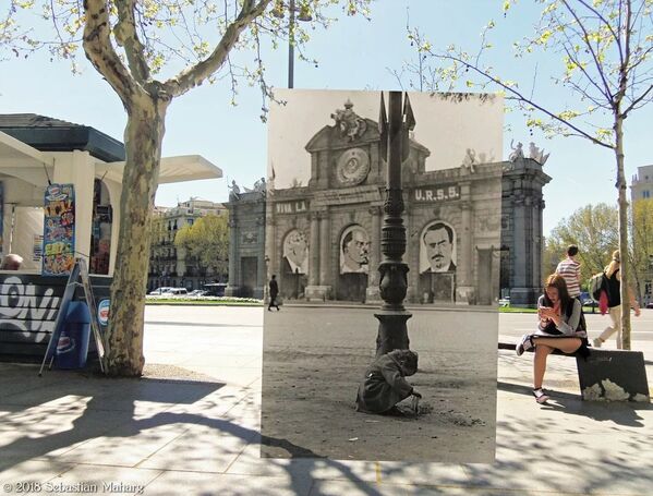 Фотография Puerta de Alcalá из проекта испанского фотографа Себастьяна Махарга Pasado en paralelo: Madrid 1936-1939 - Sputnik Беларусь