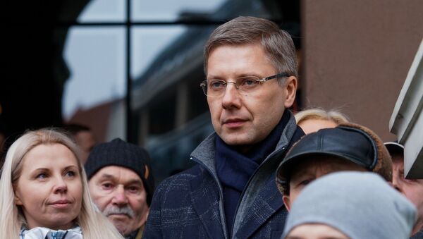 Мэр Риги Нил Ушаков на митинге в свою поддержку  - Sputnik Беларусь