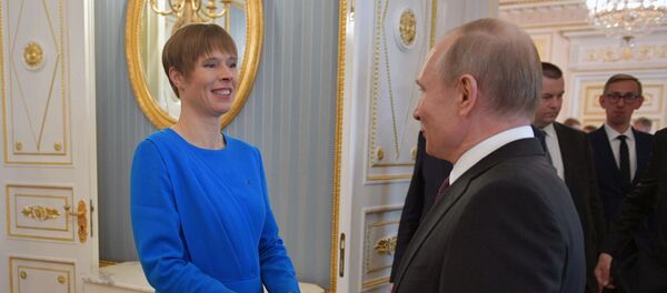 Президент РФ Владимир Путин и президент Эстонии Керсти Кальюлайд - Sputnik Беларусь