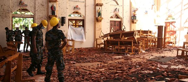 Разрушенная взрывом церковь на Шри-Ланке Разрушенная взрывом церковь на Шри-Ланке - Sputnik Беларусь