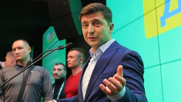 Брифинг В. Зеленского после оглашения предварительных итогов голосования - Sputnik Беларусь