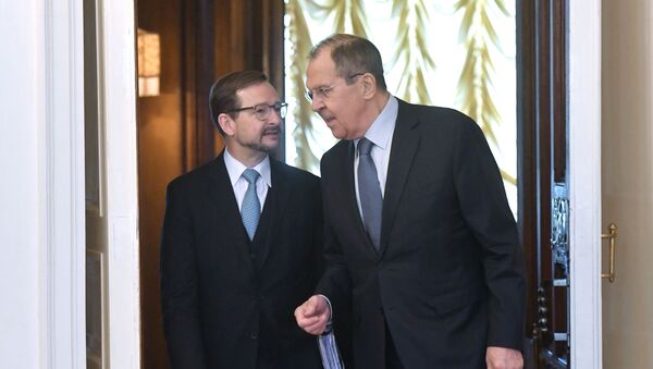 Министр иностранных дел РФ Сергей Лавров (справа) и генеральный секретарь ОБСЕ Томас Гремингер - Sputnik Беларусь