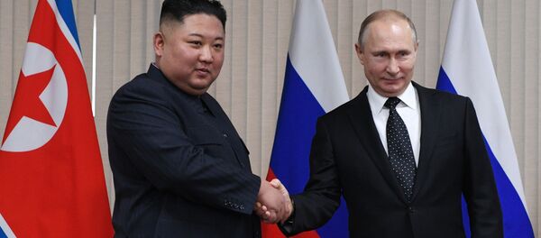 Президент России Владимир Путин встретился с лидером КНДР Ким Чен Ыном - Sputnik Беларусь