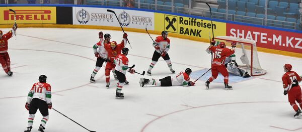 Матч Беларусь - Венгрия на чемпионате мира по хоккею в Нур-Султане - Sputnik Беларусь