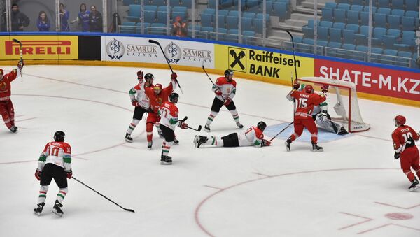 Матч Беларусь - Венгрия на чемпионате мира по хоккею в Нур-Султане - Sputnik Беларусь