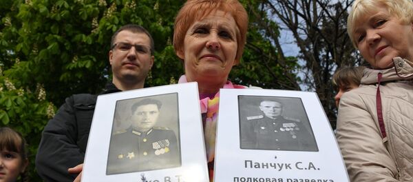 Акцыя Бессмяротны полк прайшла ў Мінску Акцыя Бессмяротны полк прайшла ў Мінску - Sputnik Беларусь