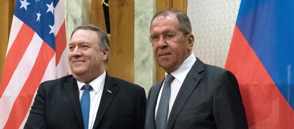 Министр иностранных дел РФ Сергей Лавров и госсекретарь США Майк Помпео во время встречи в Сочи. - Sputnik Беларусь