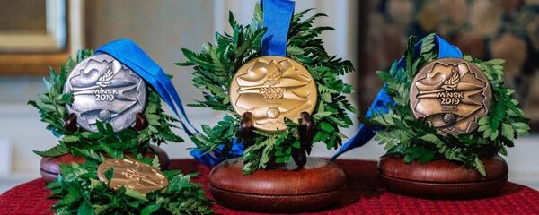 Медалі II Еўрапейскіх гульняў Медалі II Еўрапейскіх гульняў - Sputnik Беларусь