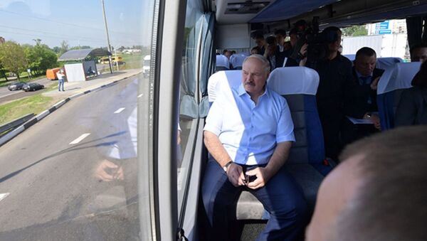 Президент Беларуси Александр Лукашенко совершает рабочую поездку по Минску и Минской области - Sputnik Беларусь