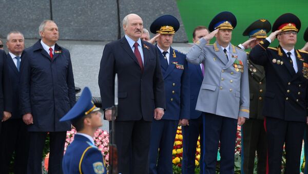 Президент Беларуси Александр Лукашенко и руководители силовых структур на торжествах, посвященных Дню Победы - Sputnik Беларусь