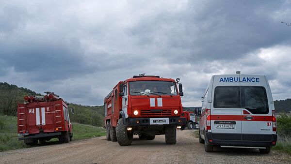 Автомобили противопожарной службы МЧС России в Крыму - Sputnik Беларусь