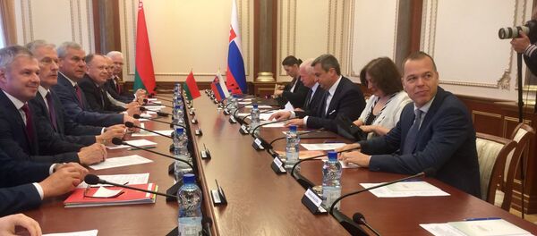 Владимир Андрейченко встречается с председателем Национального совета Словакии Андреем Данко Владимир Андрейченко встречается с председателем Национального совета Словакии Андреем Данко - Sputnik Беларусь