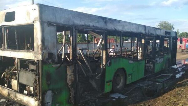 Огонь уничтожил пассажирский автобус в Осиповичах - Sputnik Беларусь
