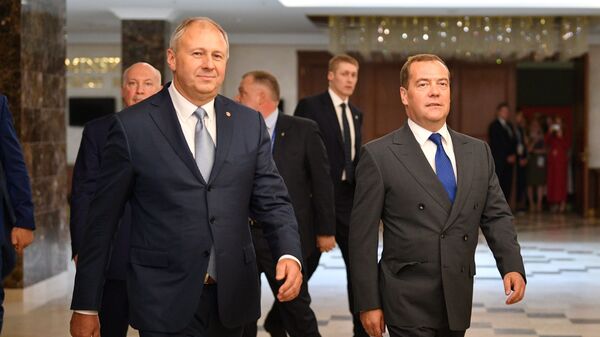 Сергей Румас и Дмитрий Медведев - Sputnik Беларусь