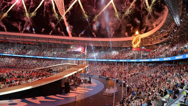 Зажжение огня II Европейских игр на Динамо - Sputnik Беларусь