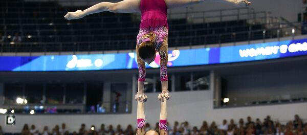 Белорусские акробатки Вероника Набокина, Юлия Ивончик и Карина Сандович Белорусские акробатки Вероника Набокина, Юлия Ивончик и Карина Сандович - Sputnik Беларусь
