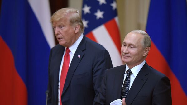 Встреча президента РФ Владимира Путина и президента США Дональда Трампа в 2018 году, архивное фото - Sputnik Беларусь