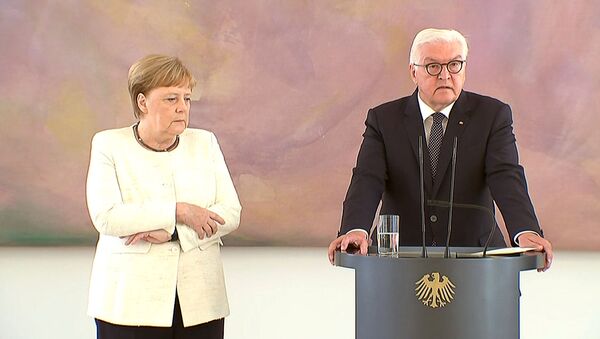 Ангела Меркель на встрече с федеральным президентом Франком-Вальтером Штайнмайером - Sputnik Беларусь