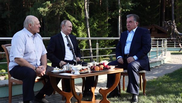 Неформальная беседа президентов Беларуси, России и Таджикистана - Sputnik Беларусь