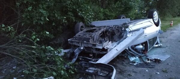 Renault Megane врезался в опору линии электропередачи - Sputnik Беларусь