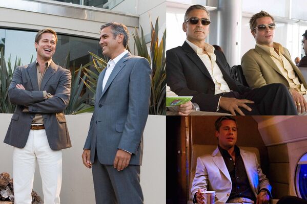 Кадр из фильма Тринадцать друзей Оушена. В этой картине Armani носят герои Джорджа Клуни и Брэда Питта. - Sputnik Беларусь