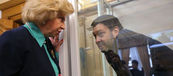 Уполномоченный по правам человека в РФ Татьяна Москалькова и руководитель портала РИА Новости Украина Кирилл Вышинский - Sputnik Беларусь