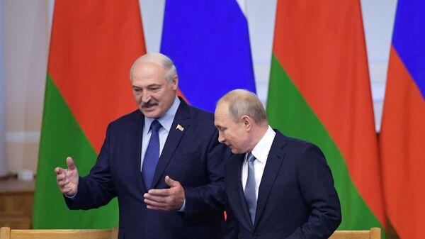 Президент РФ Владимир Путин и президент Беларуси Александр Лукашенко - Sputnik Беларусь