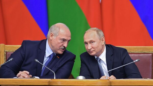 Президент РФ Владимир Путин и президент Белоруссии Александр Лукашенко - Sputnik Беларусь