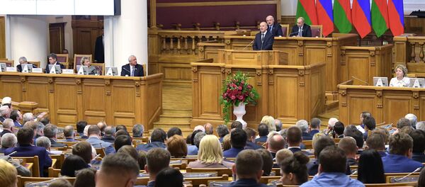 Пленарное заседание VI Форума регионов России и Белоруссии в Таврическом дворце - Sputnik Беларусь