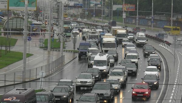 Плановый ремонт спровоцировал пробки на проспекте Дзержинского - Sputnik Беларусь