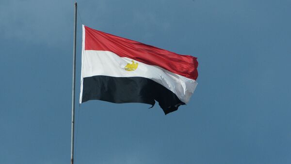 Государственный флаг Египта на здании в Каире - Sputnik Беларусь