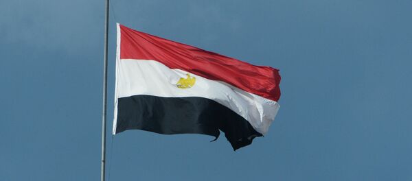 Государственный флаг Египта на здании в Каире - Sputnik Беларусь